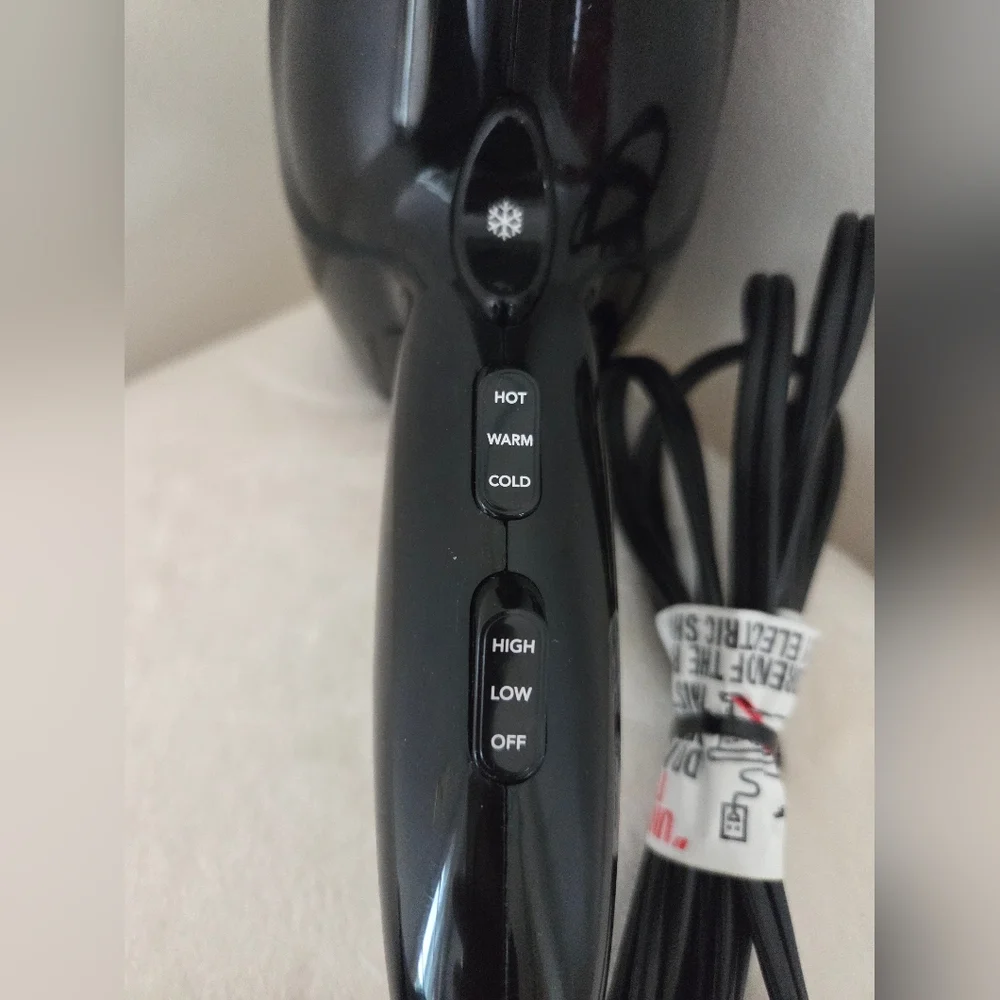 REVLON Style Expert 1875W Tourmaline Ionic Ceramic Blow Dryer Black Silver EUC